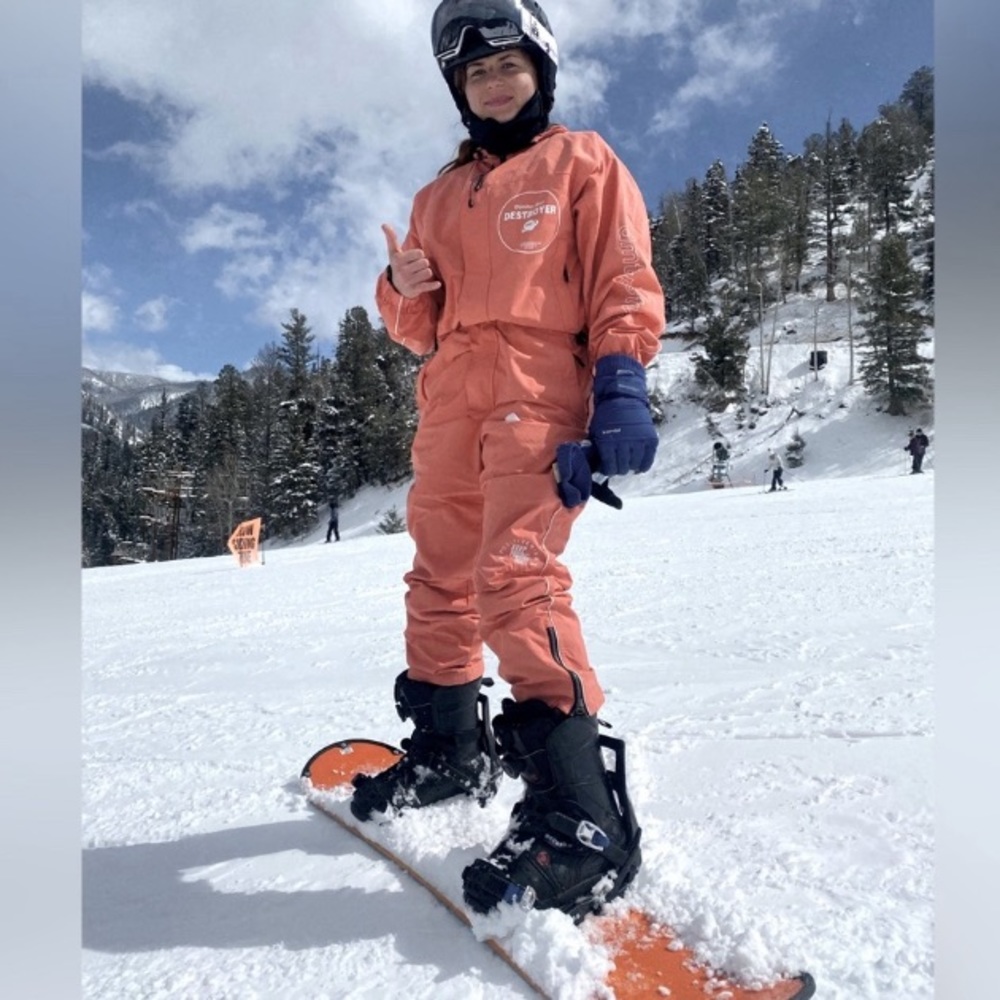 nwt DESTROYER in CORAL snowsuit snowboard ski suit + bib suspenders gaiters hood